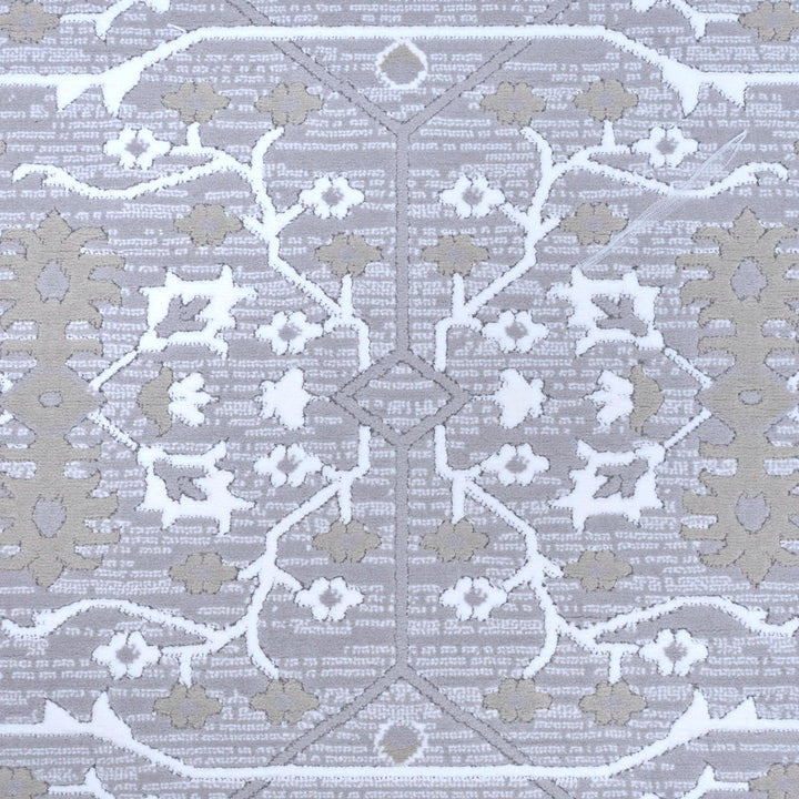 Light Grey Vintage Turkish Rug 7x10 ft