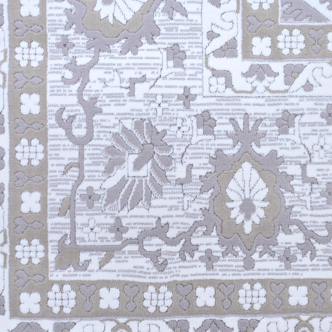 Light Grey Vintage Turkish Rug 7x10 ft