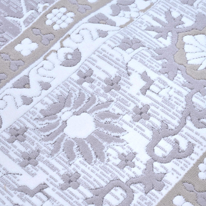 Light Grey Vintage Turkish Rug 7x10 ft