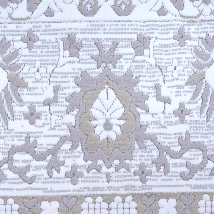 Light Grey Vintage Turkish Rug 7x10 ft