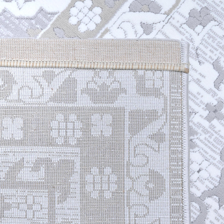 Light Grey Vintage Turkish Rug 7x10 ft