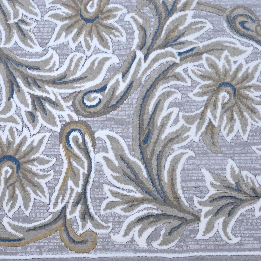 Light Grey Traditional Turkish Rug 7x10 ft