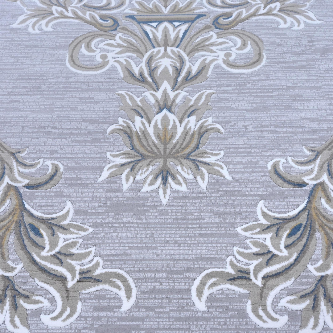 Light Grey Traditional Turkish Rug 7x10 ft