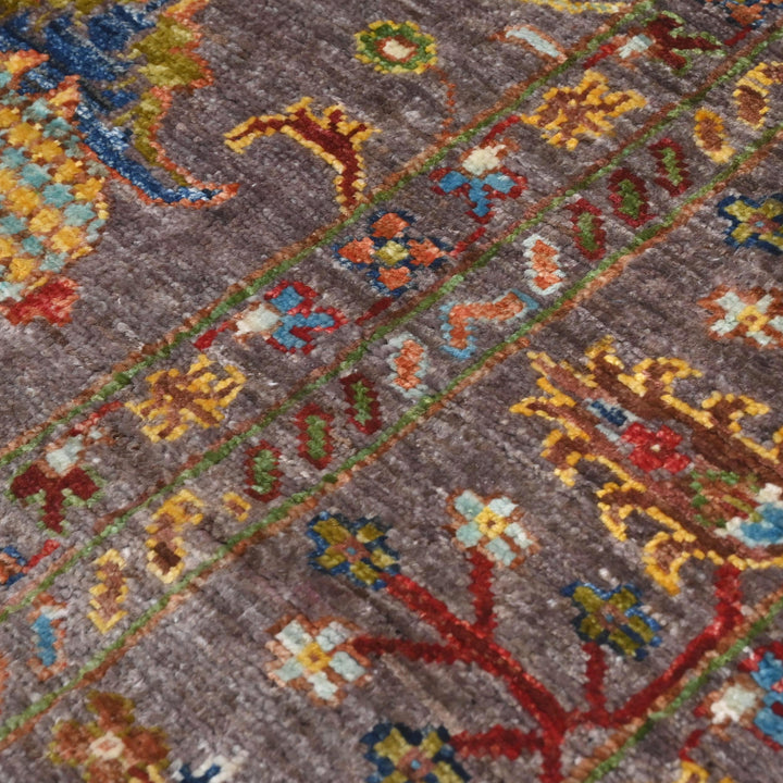 Khurjin Brown Handmade Rug 6.7X5.1 FT