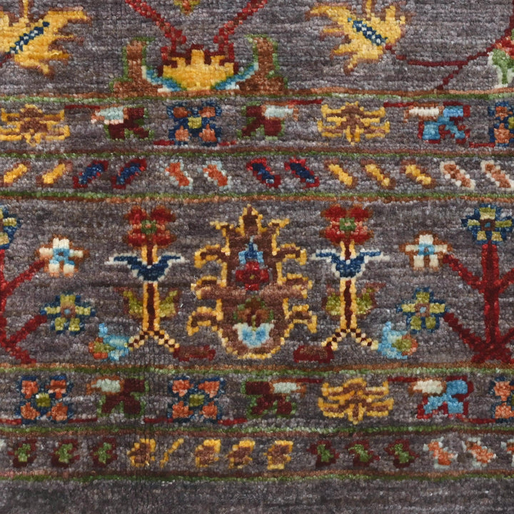 Khurjin Brown Handmade Rug 6.7X5.1 FT