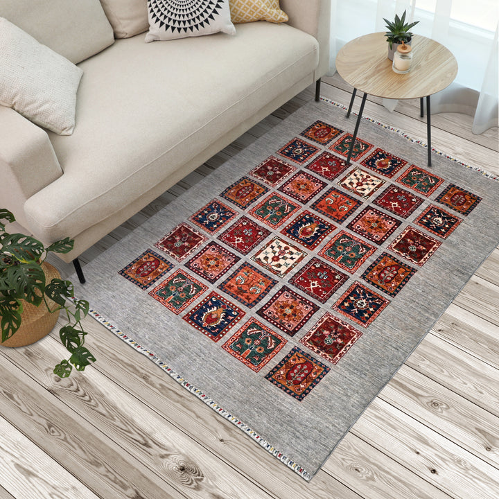 Khurjin Multi Handmade Rug 6.7X5.1 FT