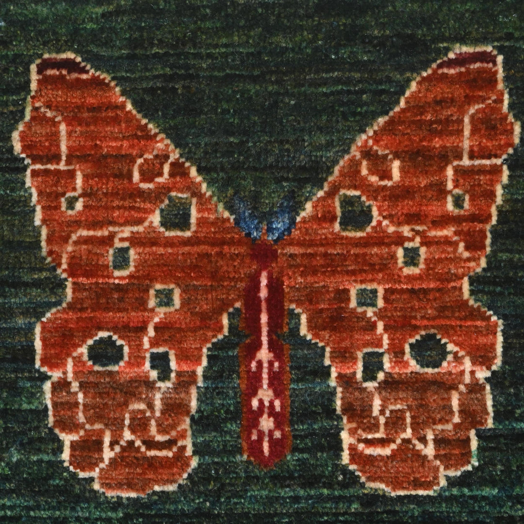 Khurjin Green Handmade Rug 6.7X5.1 FT