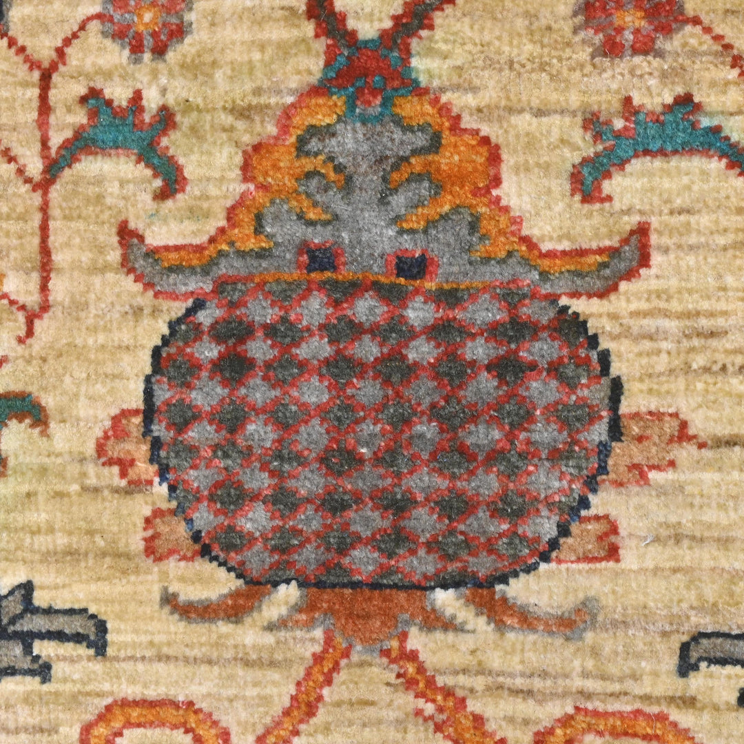 Khurjin Beige Handmade Rug 6.7X5.1 FT