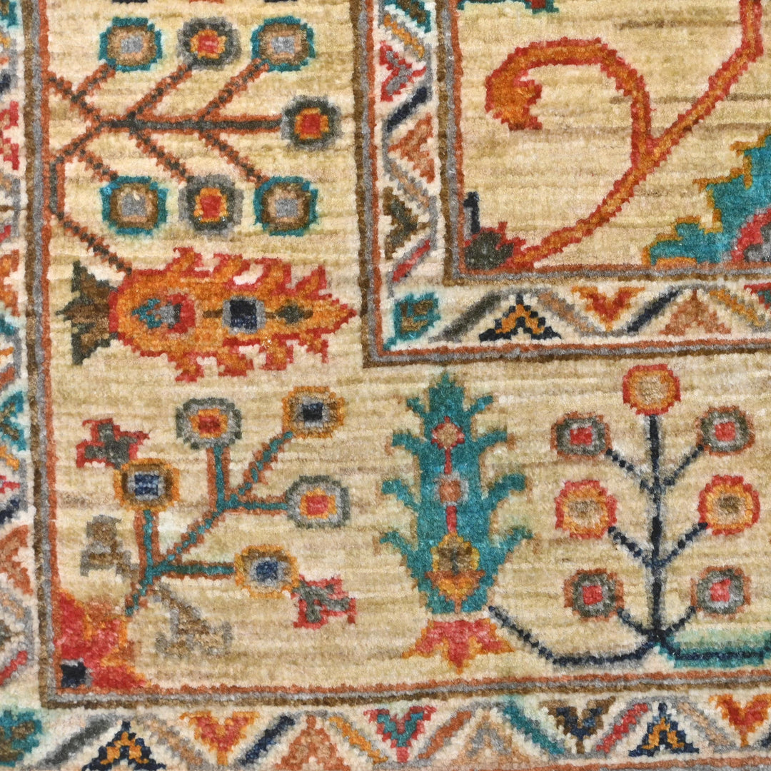 Khurjin Beige Handmade Rug 6.7X5.1 FT