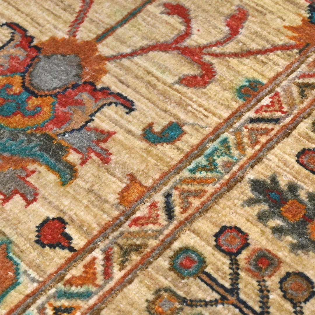 Khurjin Beige Handmade Rug 6.7X5.1 FT