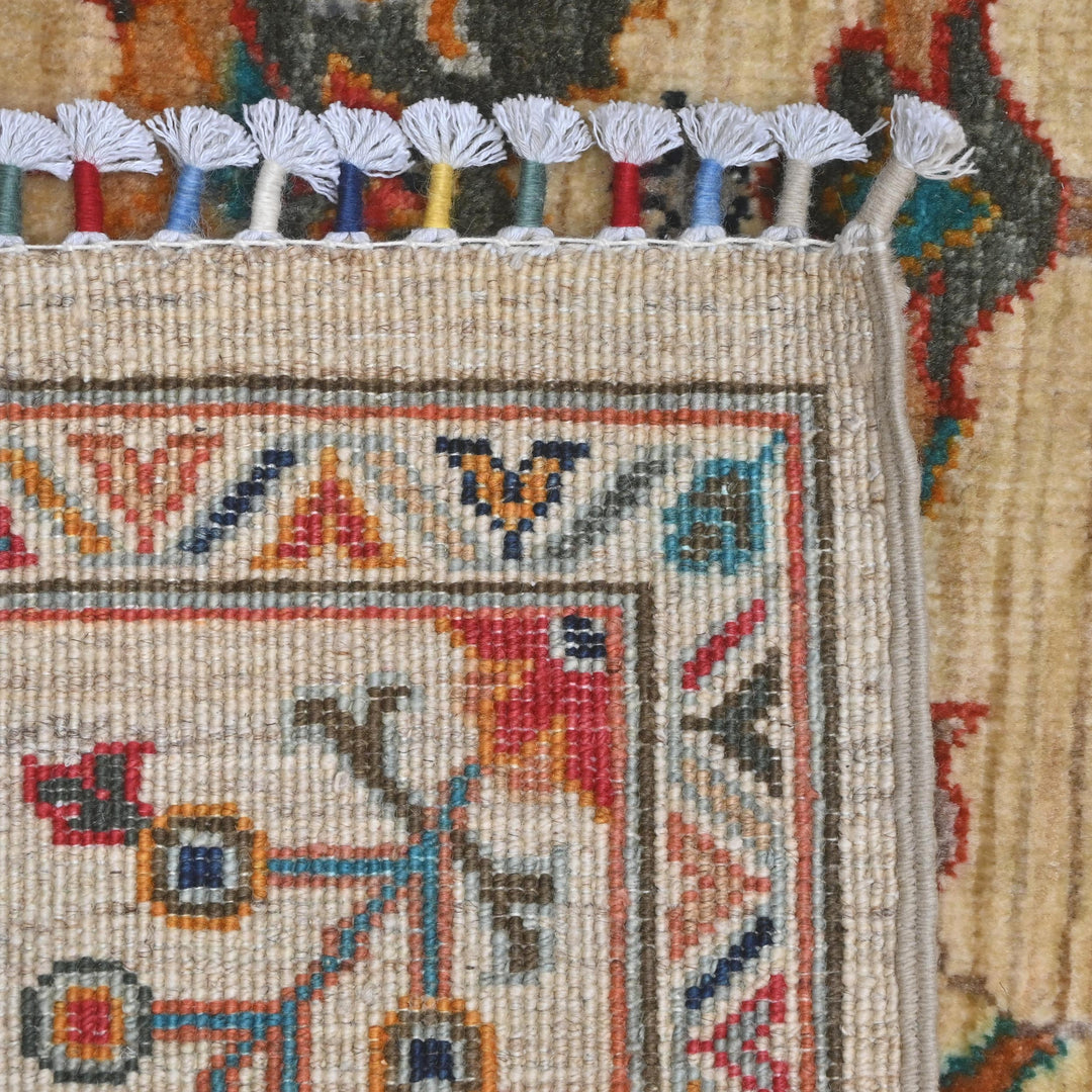 Khurjin Beige Handmade Rug 6.7X5.1 FT