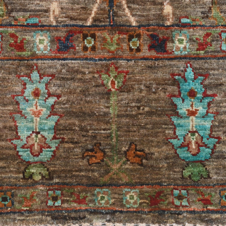 Khurjin Brown Handmade Rug 6.7X5.1 FT