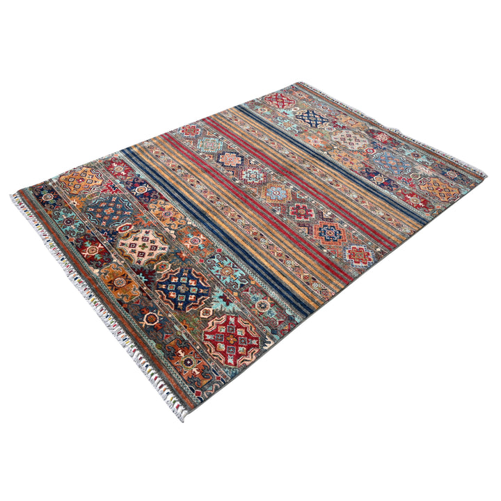 Khurjin Multi Handmade Rug 6.7X5.1 FT