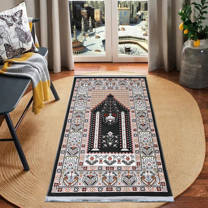 Black Ivory Persian Khas Prayer Rug 2.5x4 FT