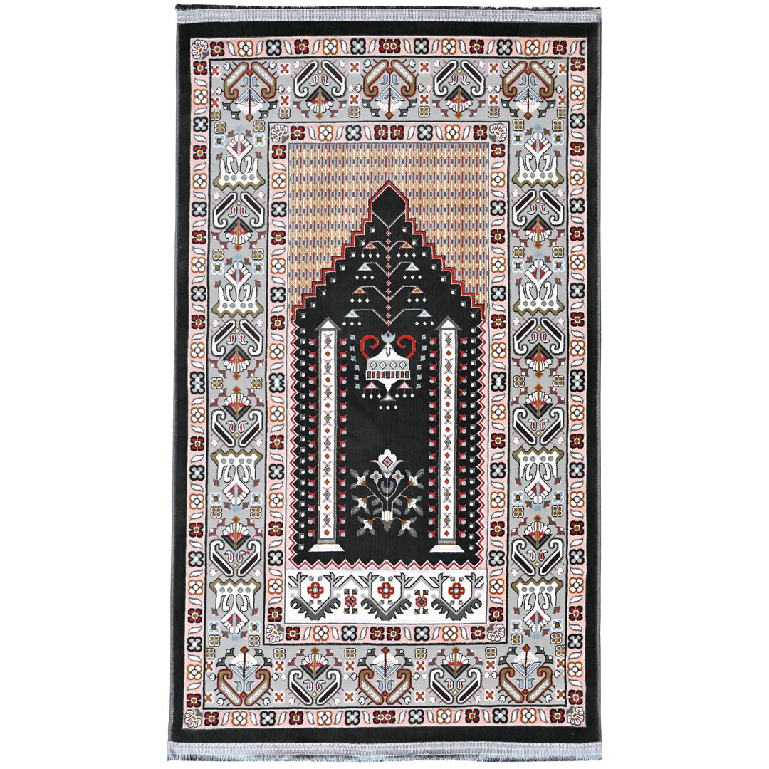 Black Ivory Persian Khas Prayer Rug 2.5x4 FT