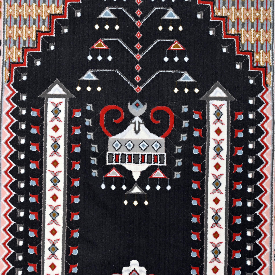 Black Ivory Persian Khas Prayer Rug 2.5x4 FT