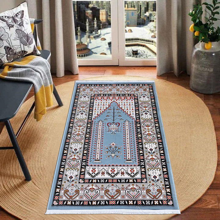 Light Blue Persian Khas Prayer Rug 2.5x4 FT