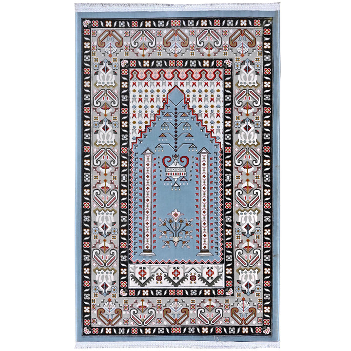 Light Blue Persian Khas Prayer Rug 2.5x4 FT