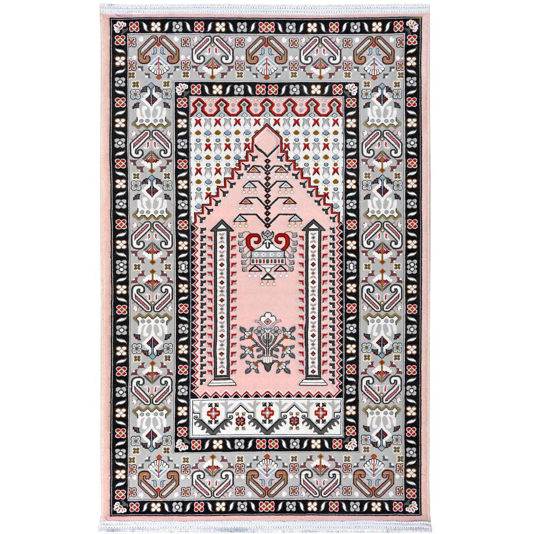Soft Pink Persian Khas Prayer Rug 2.5x4 FT