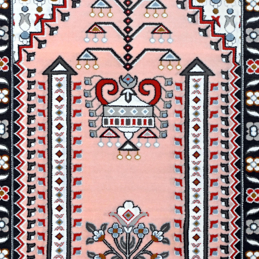 Soft Pink Persian Khas Prayer Rug 2.5x4 FT
