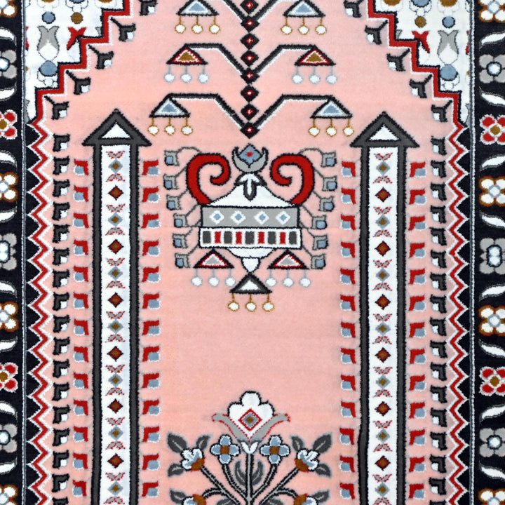 Soft Pink Persian Khas Prayer Rug 2.5x4 FT