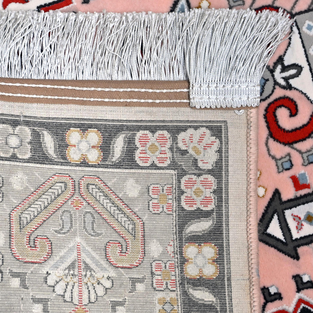Soft Pink Persian Khas Prayer Rug 2.5x4 FT