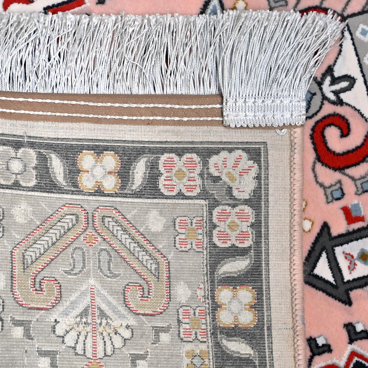 Soft Pink Persian Khas Prayer Rug 2.5x4 FT