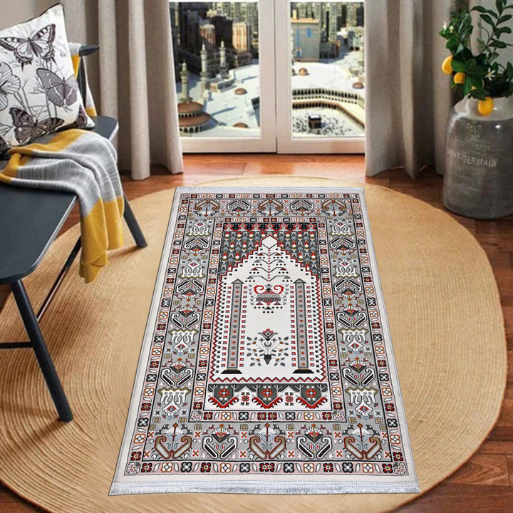 Cream Ivory Persian Khas Prayer Rug 2.5x4 FT