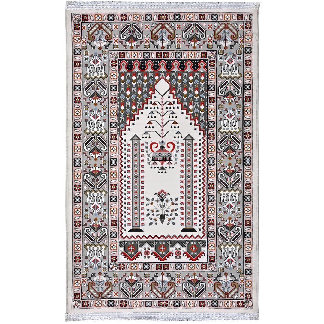 Cream Ivory Persian Khas Prayer Rug 2.5x4 FT