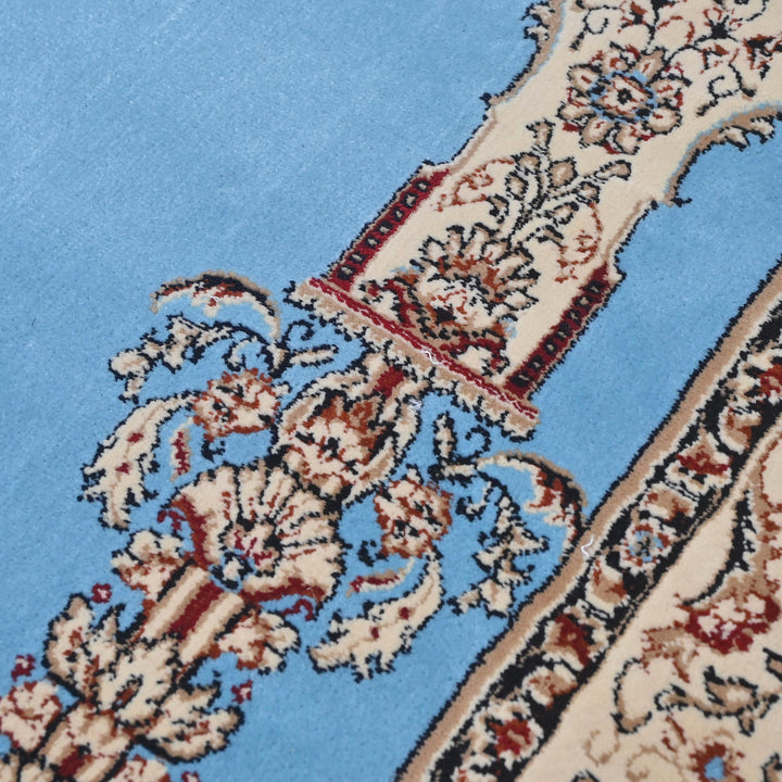 Sky Blue Persian Khas Prayer Rug 2.5x4 FT