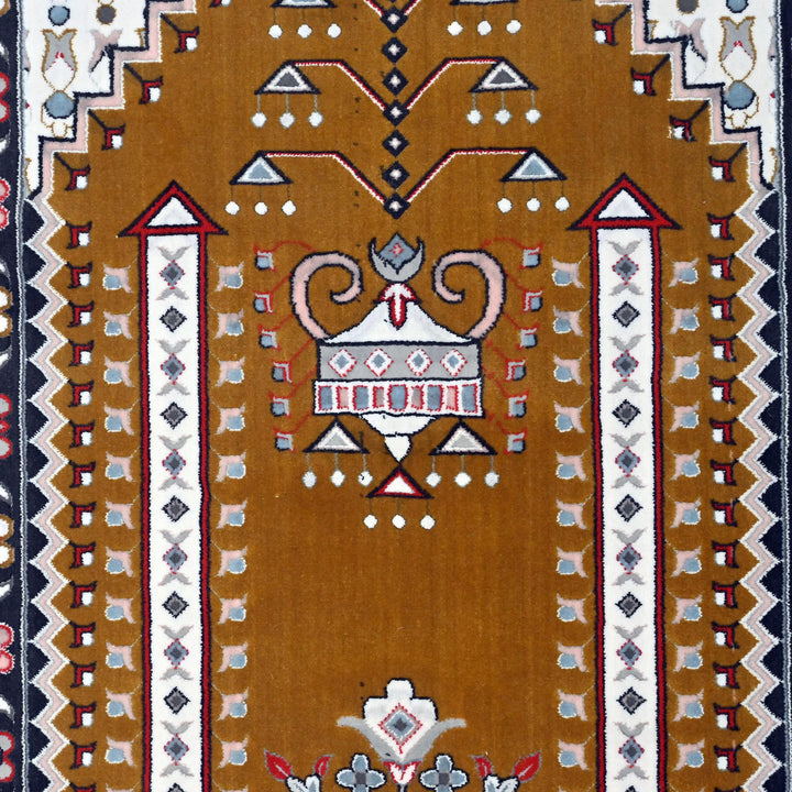 Mustard Gold Persian Khas Prayer Rug 2.5x4 FT