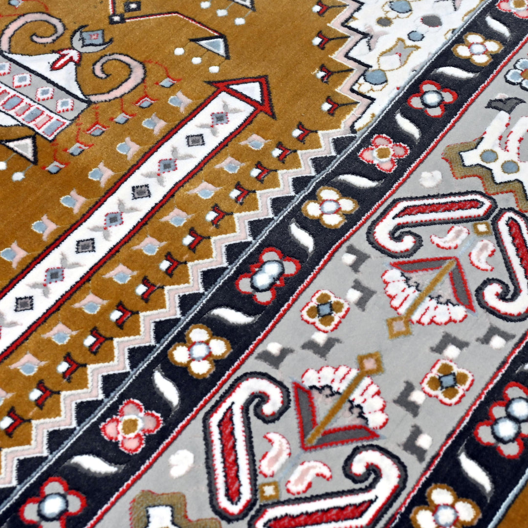 Mustard Gold Persian Khas Prayer Rug 2.5x4 FT