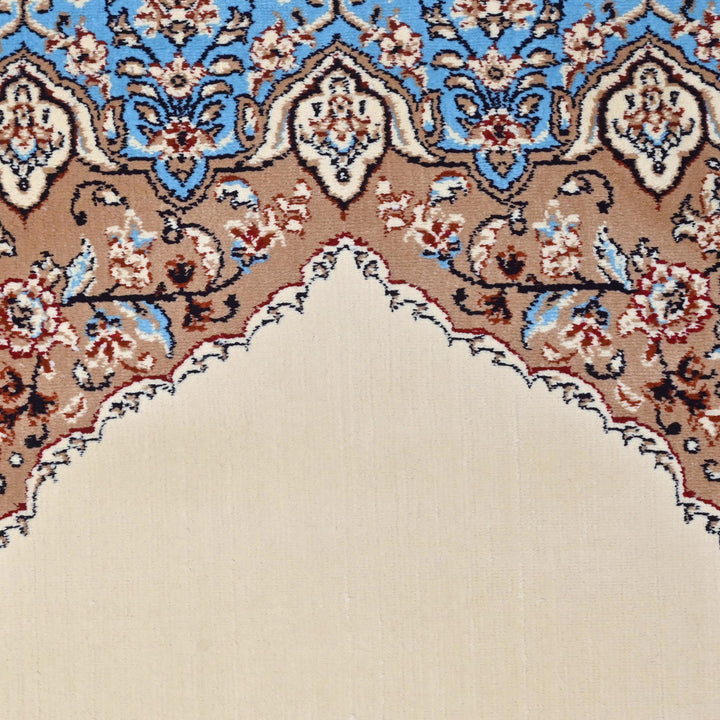 Cream Beige Persian Khas Prayer Rug 2.5x4 FT