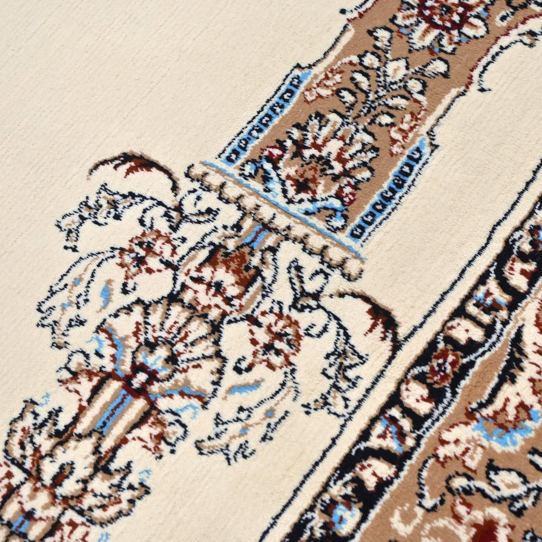 Cream Beige Persian Khas Prayer Rug 2.5x4 FT