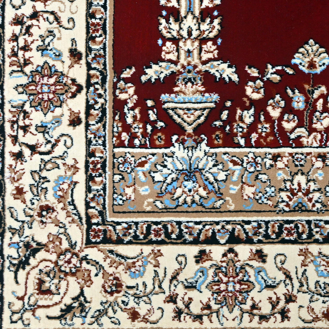 Burgundy Red Persian Khas Prayer Rug 2.5x4 FT