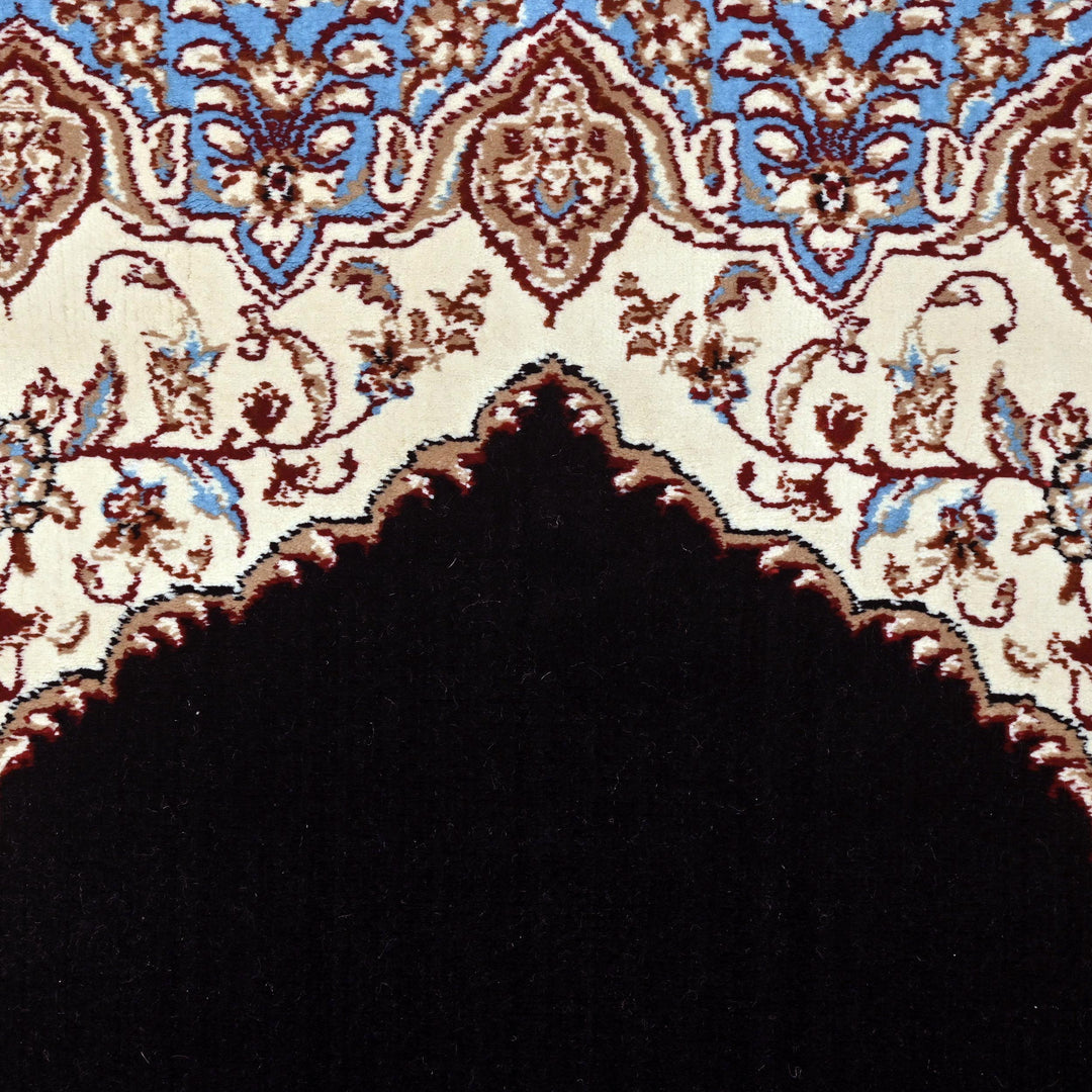 Navy Blue Persian Khas Prayer Rug 2.5x4 FT