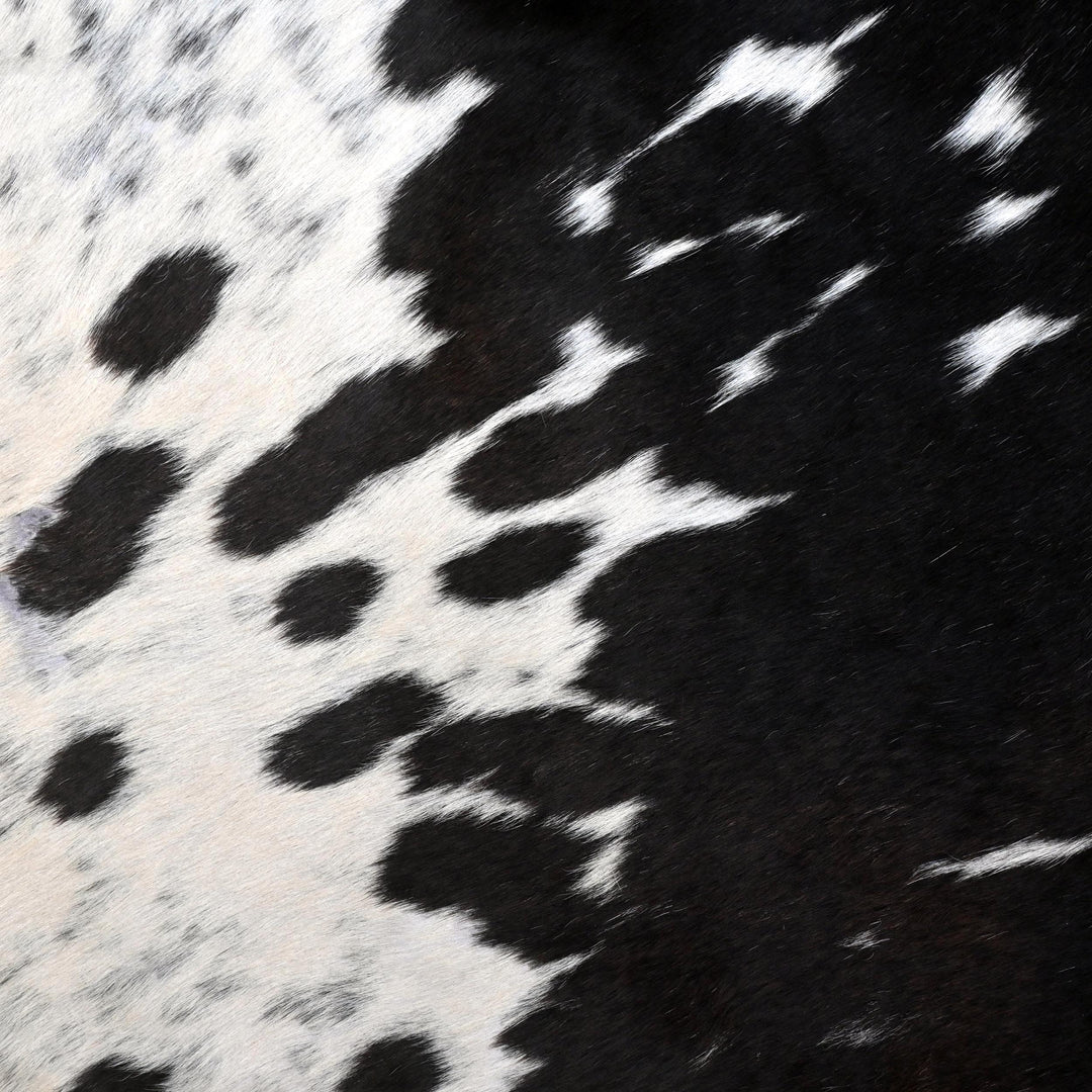 Black & White Spotted Cow Hide 5x5 FT