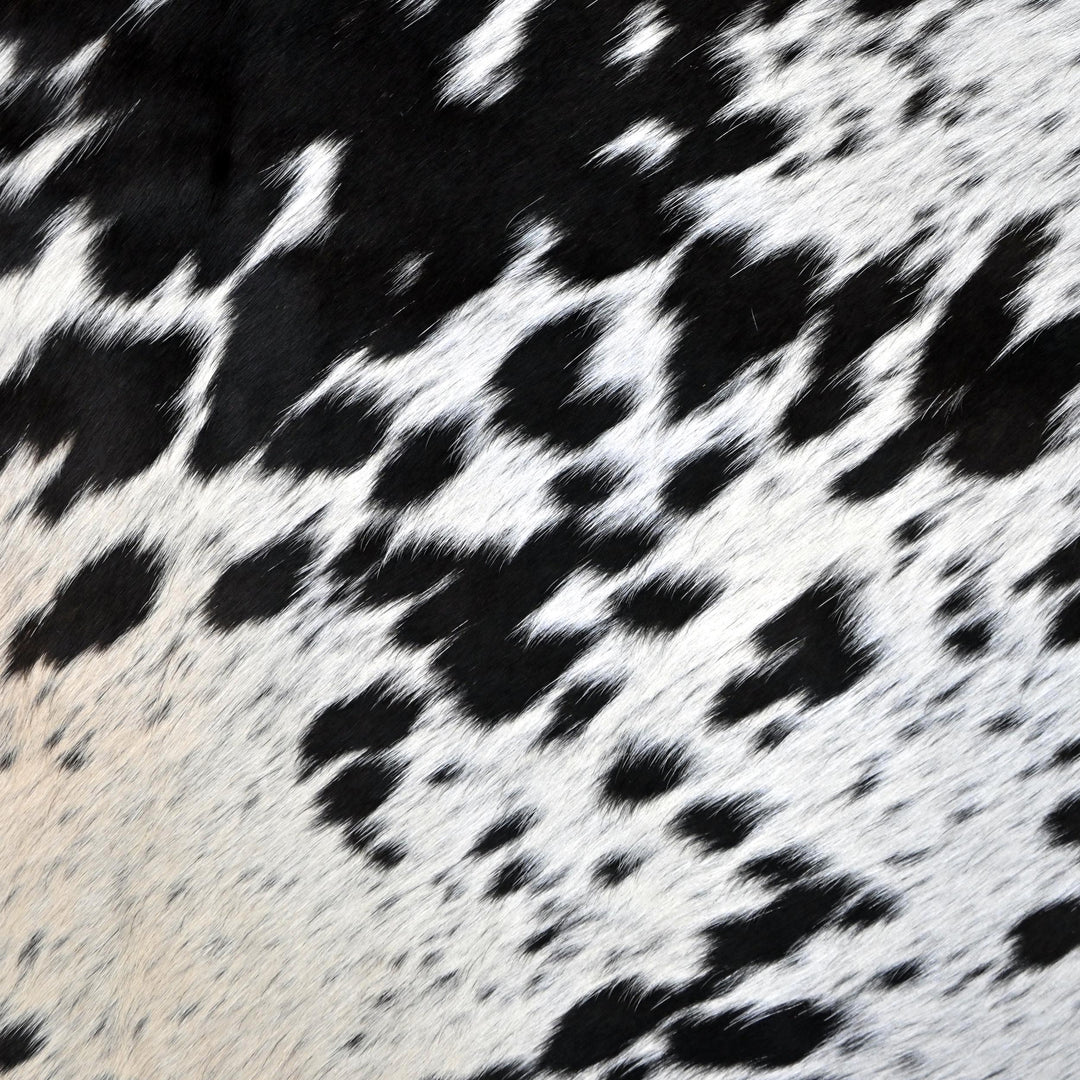 Black & white Speckled Cow hide Rug 4X4.5 FT