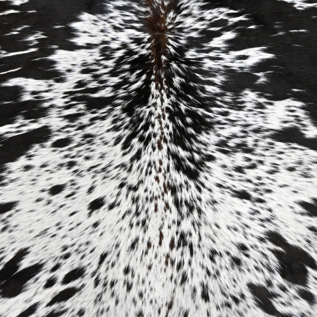 Black & white Speckled Cow hide Rug 4X4.5 FT