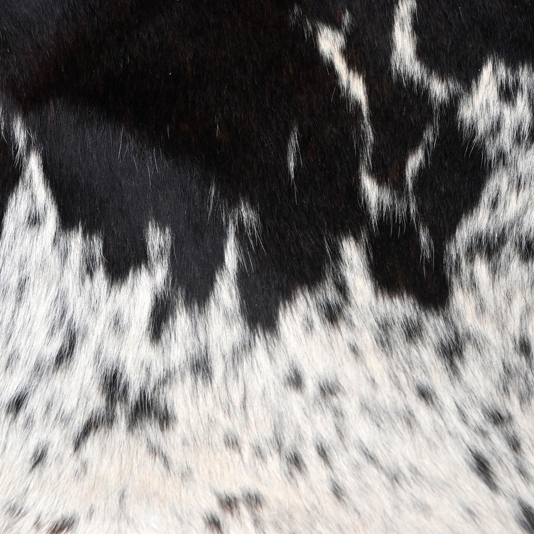 Black & white Speckled Cow hide Rug 4X4.5 FT