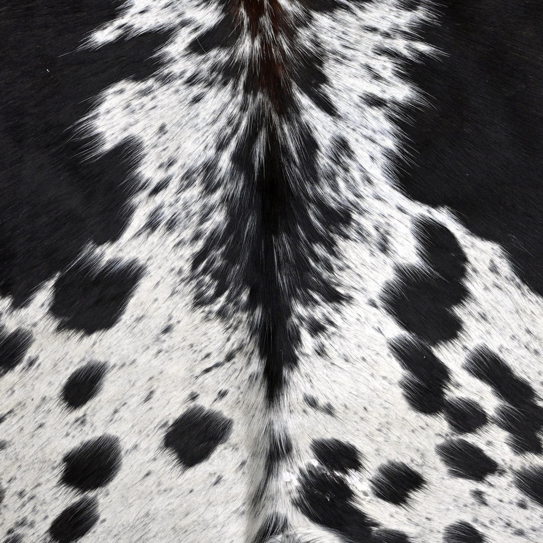 Black & white Speckled Cow hide Rug 4X4.5 FT