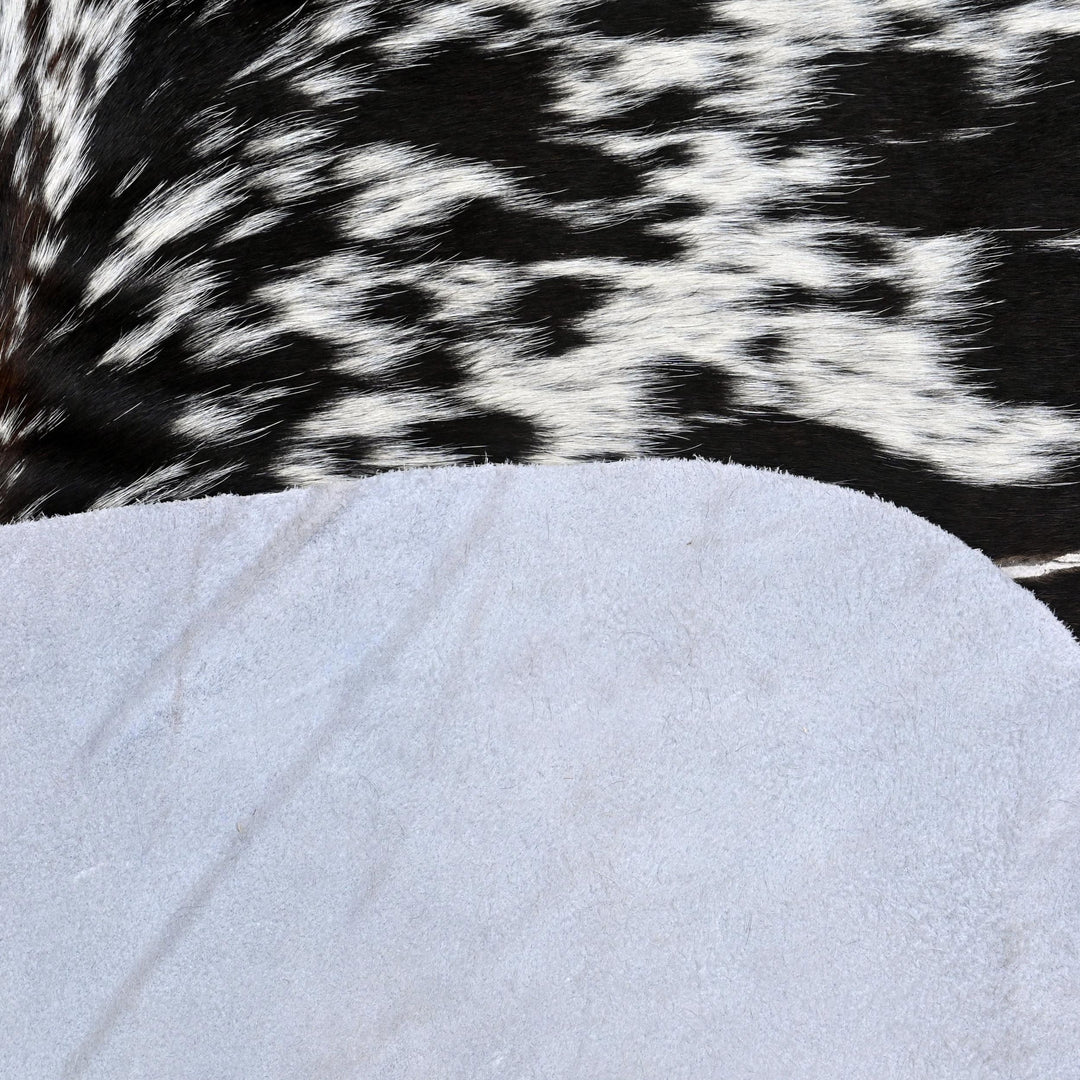 Black & white Speckled Cow hide Rug 4X4.5 FT