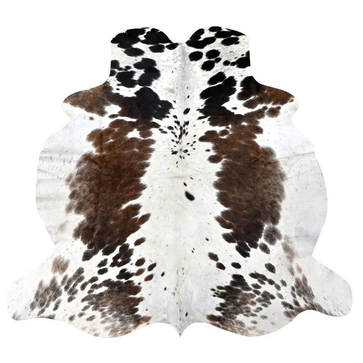 Brazilian Tricolour Cow hide Rug 4.5x4.5 FT