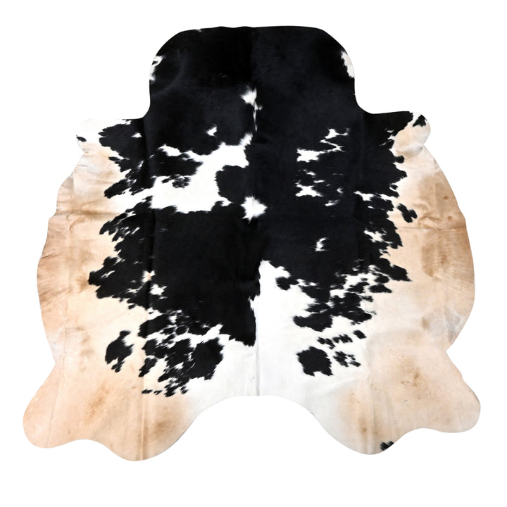 Panda Solid Black Cow hide Rug 4X4.5 FT