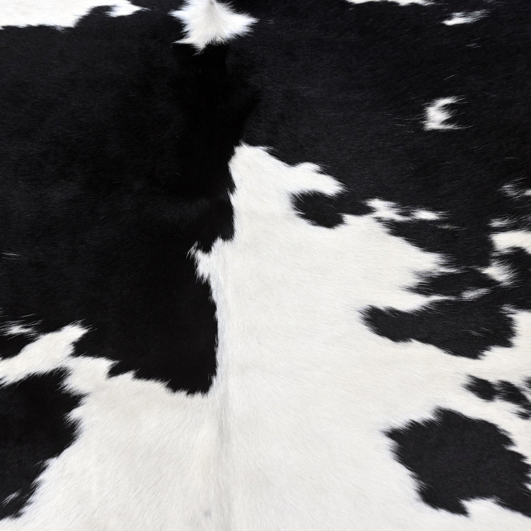 Panda Solid Black Cow hide Rug 4X4.5 FT