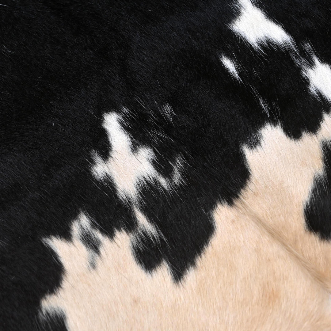 Panda Solid Black Cow hide Rug 4X4.5 FT