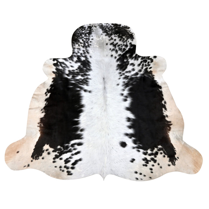 Panda Spotted Cow hide Rug 4X4.5 FT