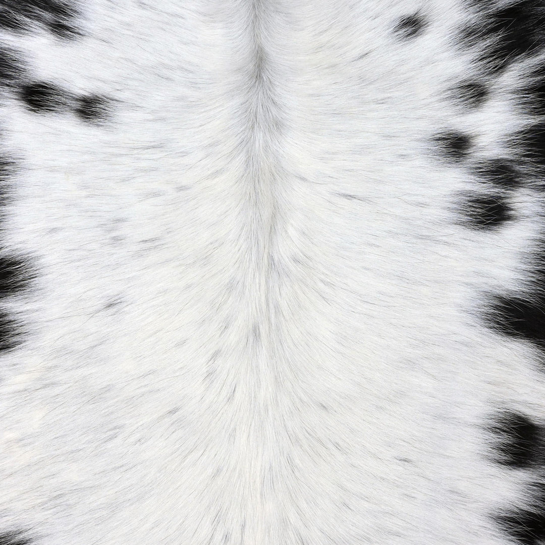Panda Spotted Cow hide Rug 4X4.5 FT