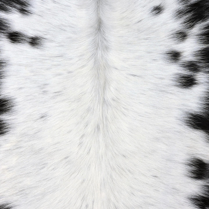 Panda Spotted Cow hide Rug 4X4.5 FT