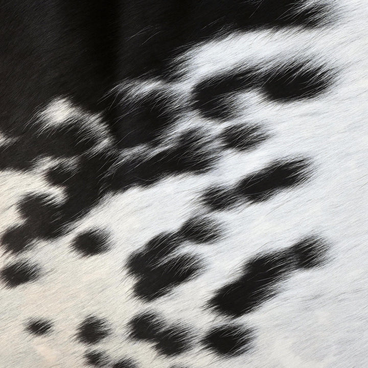 Panda Spotted Cow hide Rug 4X4.5 FT